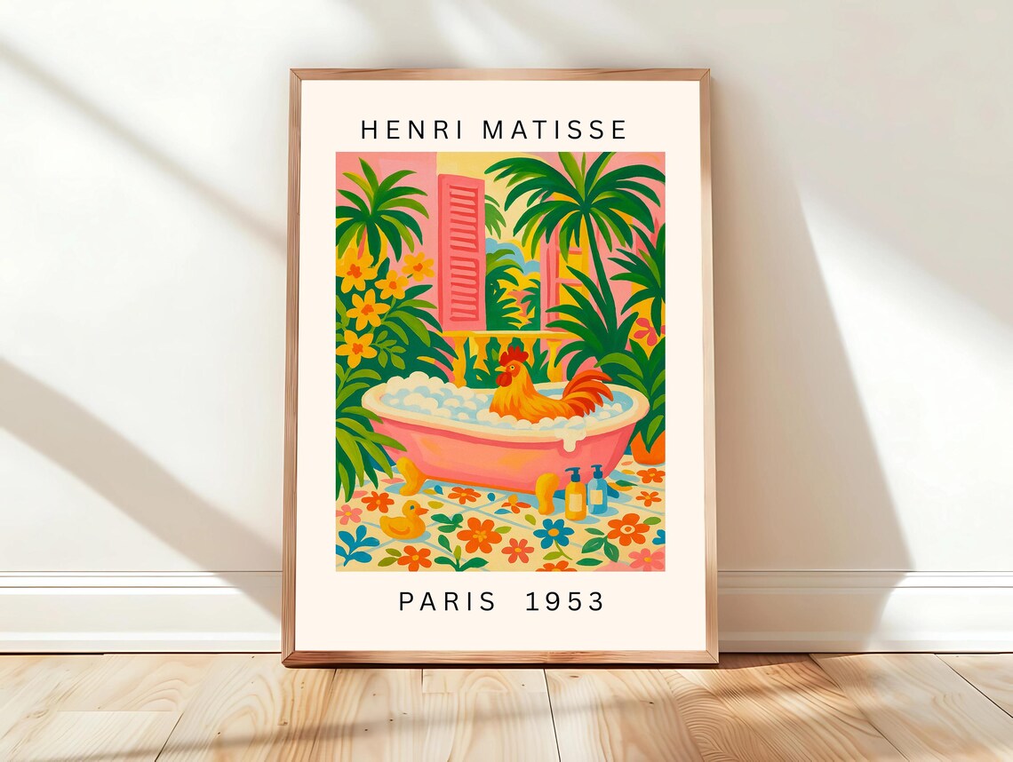 Rooster In Pink Bathtub Henri Matisse Paris 1953 Tropical Poster
