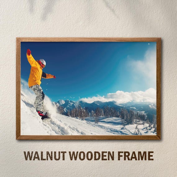 Vintage Ski Art Print Lodge Wall Decor Ready To Hang Canvas