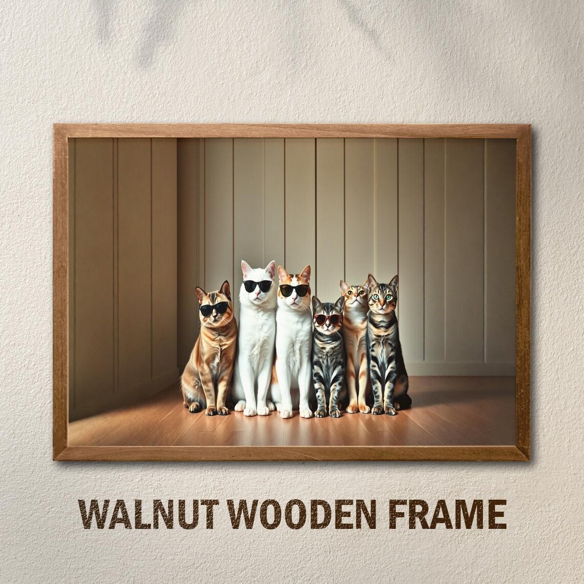 Cool Cats Crew Six Cats In Sunglasses Funny Group Photo Poster