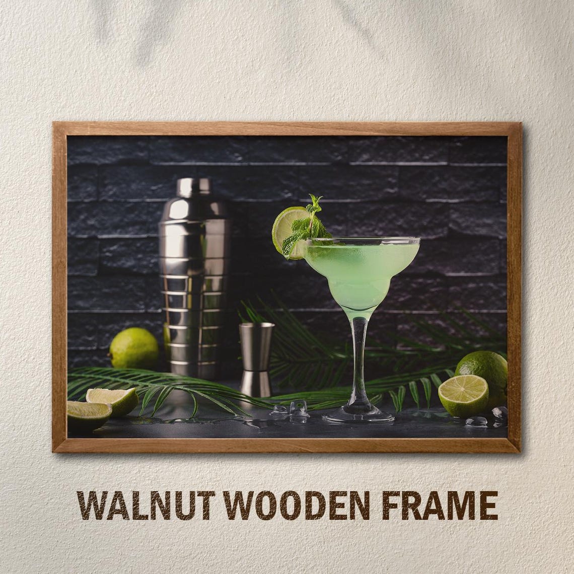 Tropical Margarita Cocktail Recipe Summer Bar Cart Decor Poster