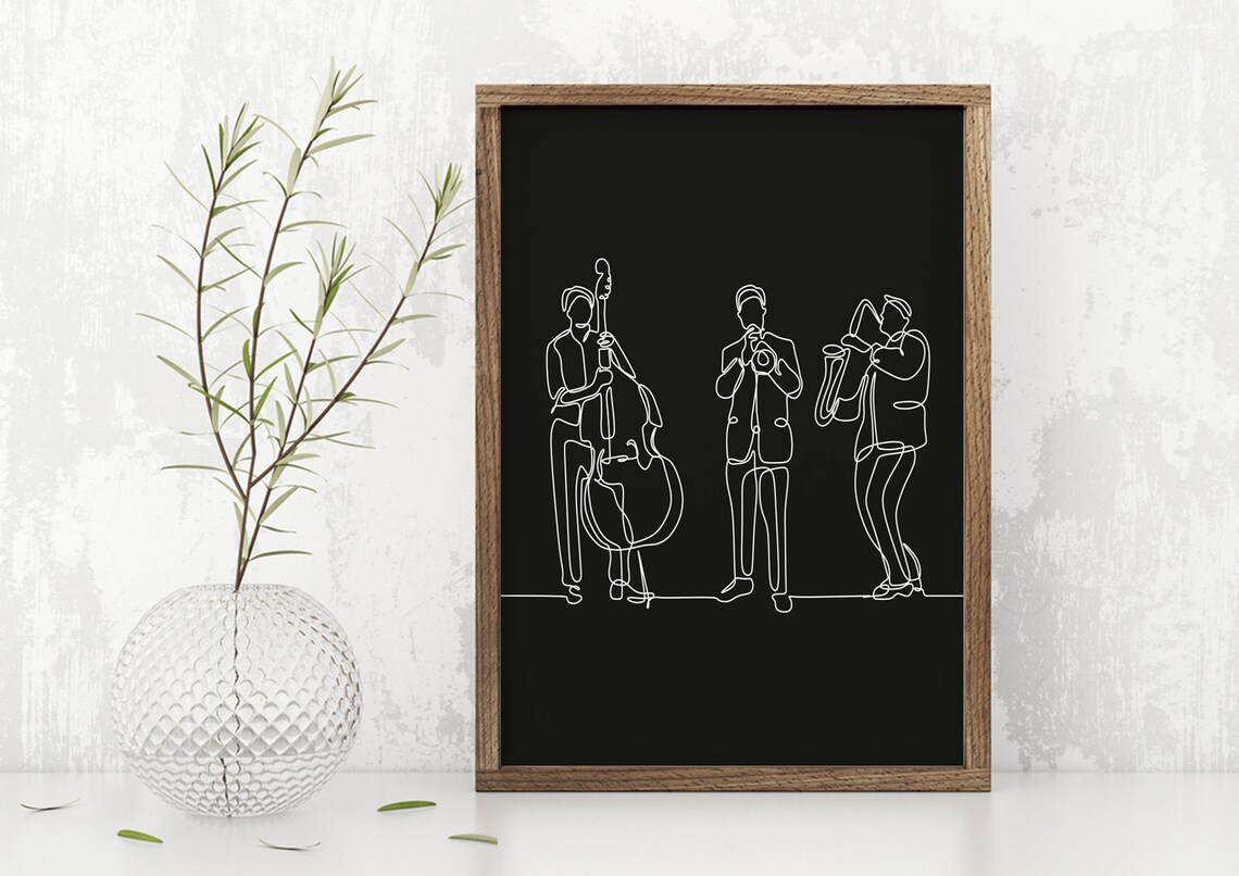 One Line Jazz Musicians, Minimalist Wall Art - Image 5