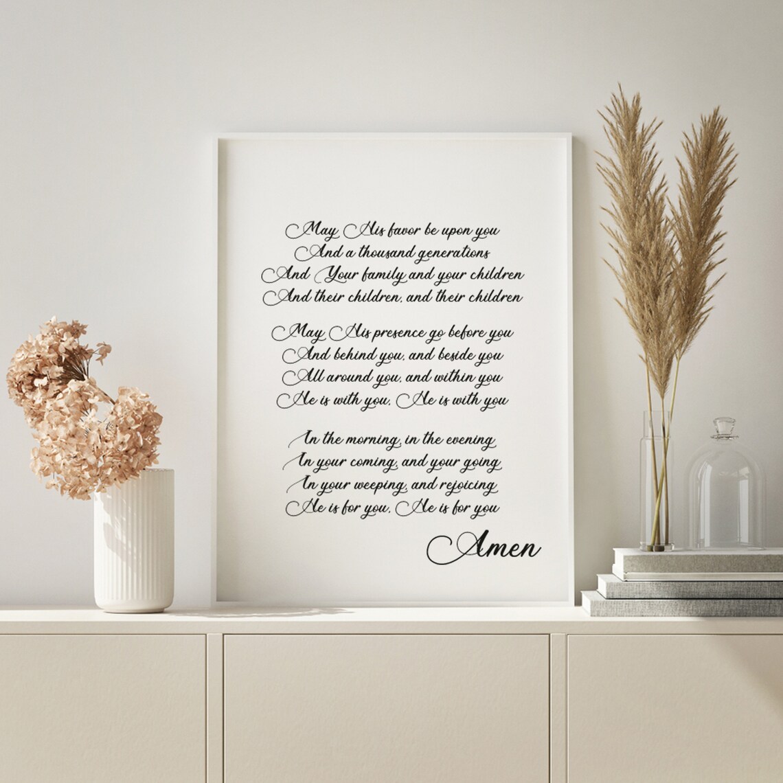 The Blessing Lyrics Black Calligraphy On White Scripture Poster - Image 4