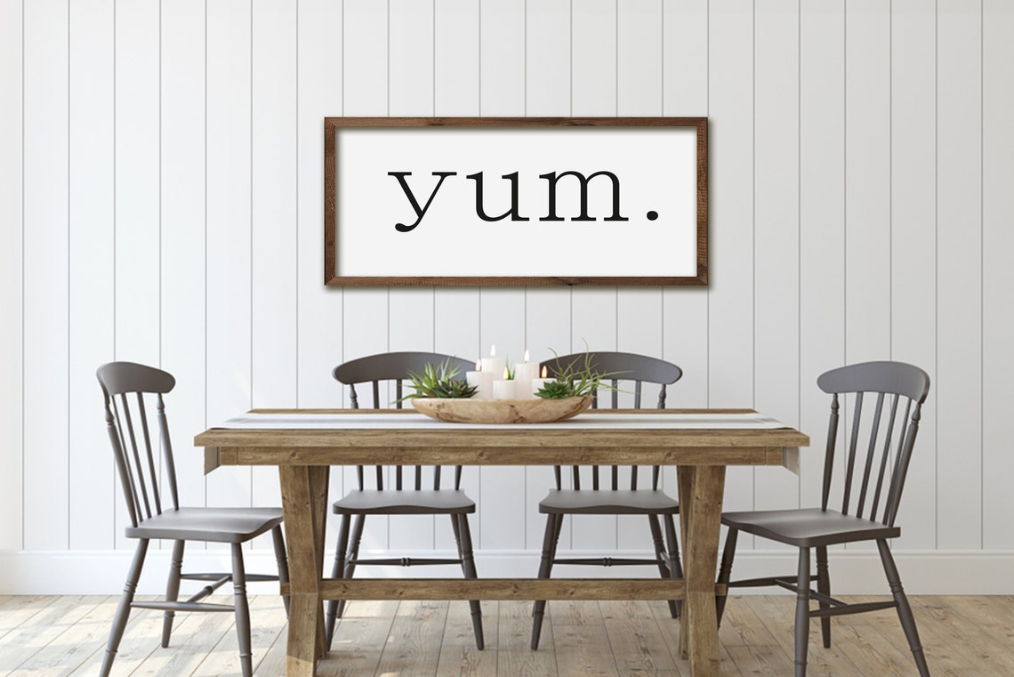 Yum Kitchen Sign Farmhouse Style Dining Room Decor Kitchen Humor Breakfast Wall Art Dining Room Decor Kitchen Wall Art