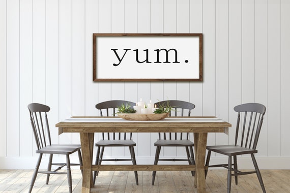 Yum Kitchen Sign Farmhouse Style Dining Room Decor Kitchen Humor Breakfast Wall Art Dining Room Decor Kitchen Wall Art