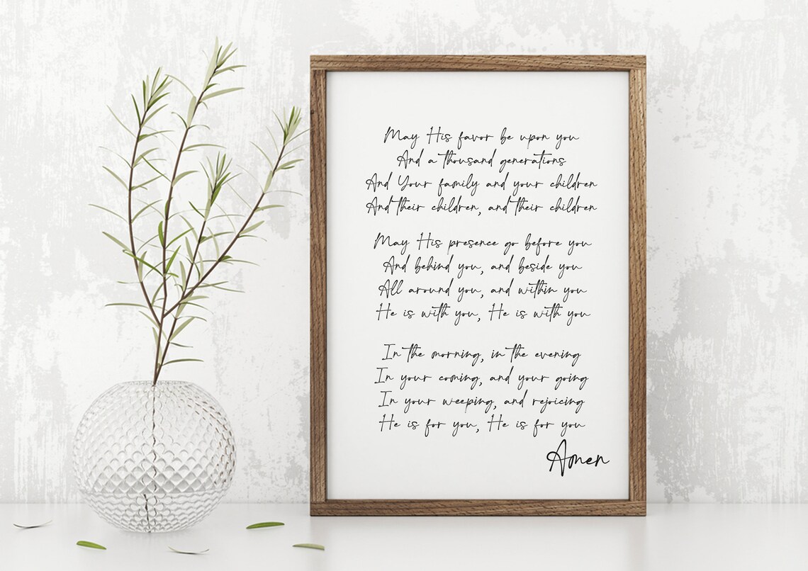 The Blessing May His Favor Be Upon You Christian Song Poster - Image 5