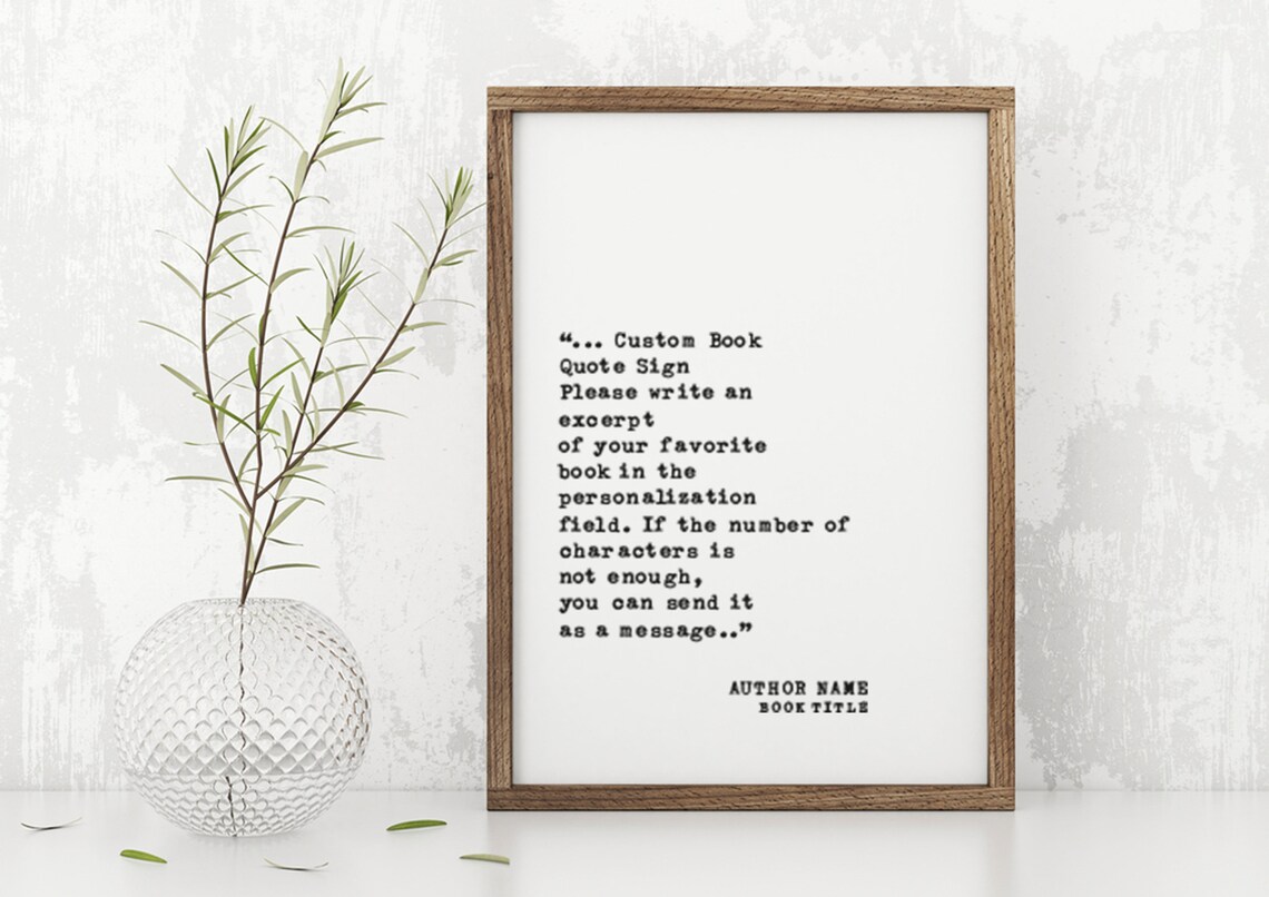 Personalized Custom Book Quote Excerpt Sign For Book Lovers Poster - Image 5