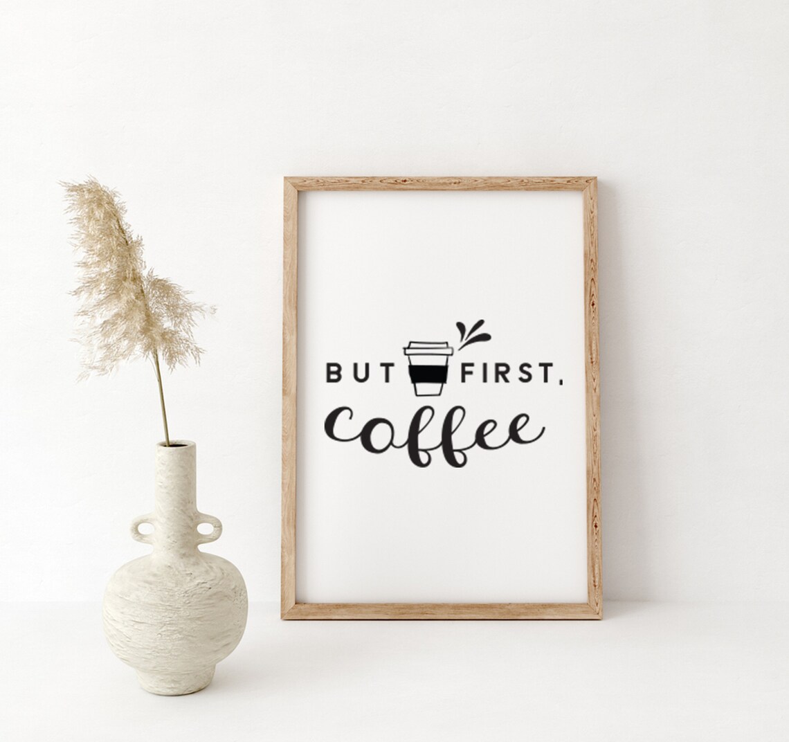 But First Coffee Wooden Sign Farmhouse Sign Farmhouse Style Farmhouse Decor Kitchen Sign Coffee Bar Sign Fixer Upper Style - Image 2