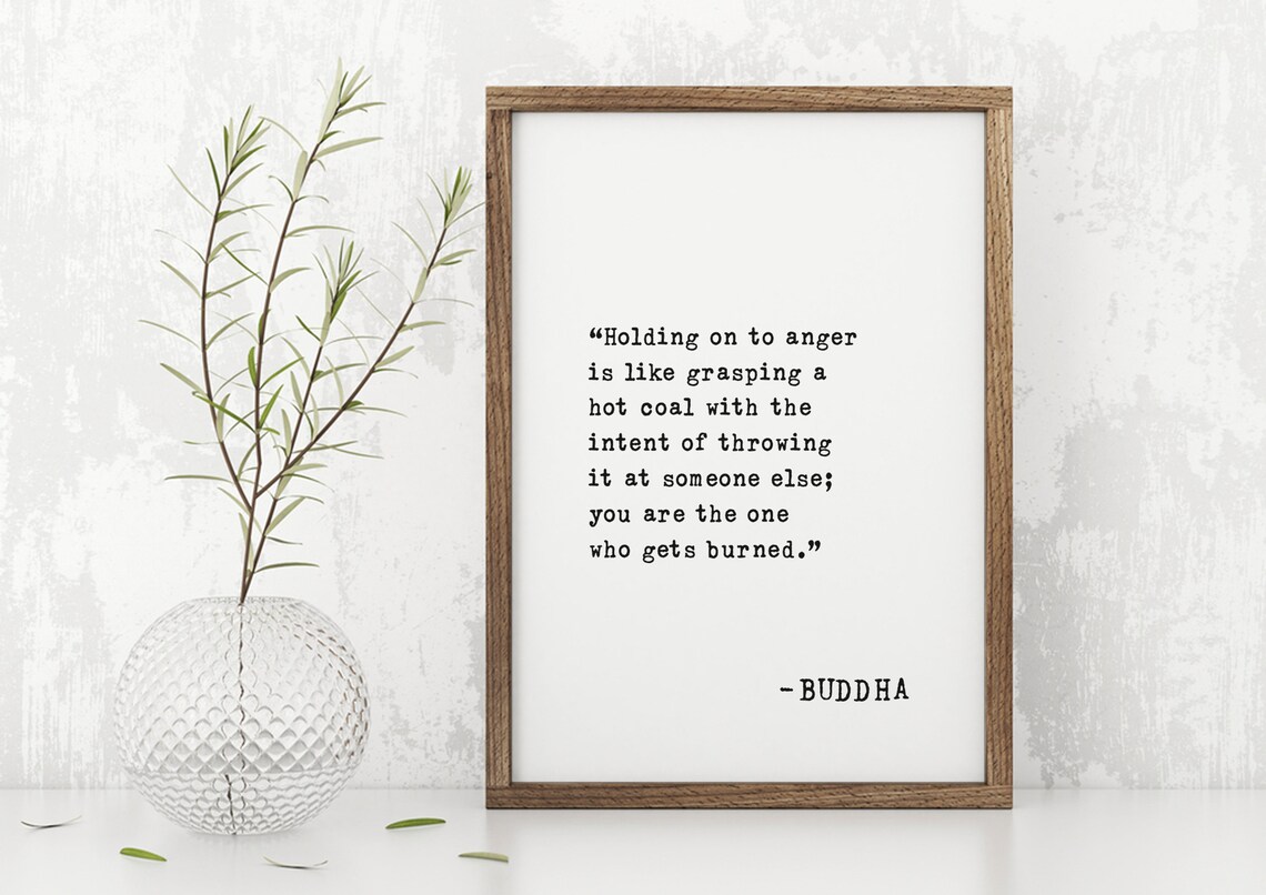 Buddha Anger Quote Holding On to Anger Like a Hot Coal Poster - Image 4