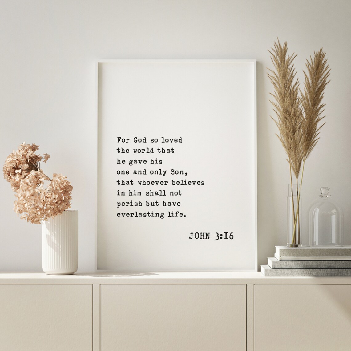 John 3 For God So Loved The World Everlasting Life Scripture Poster - Image 2