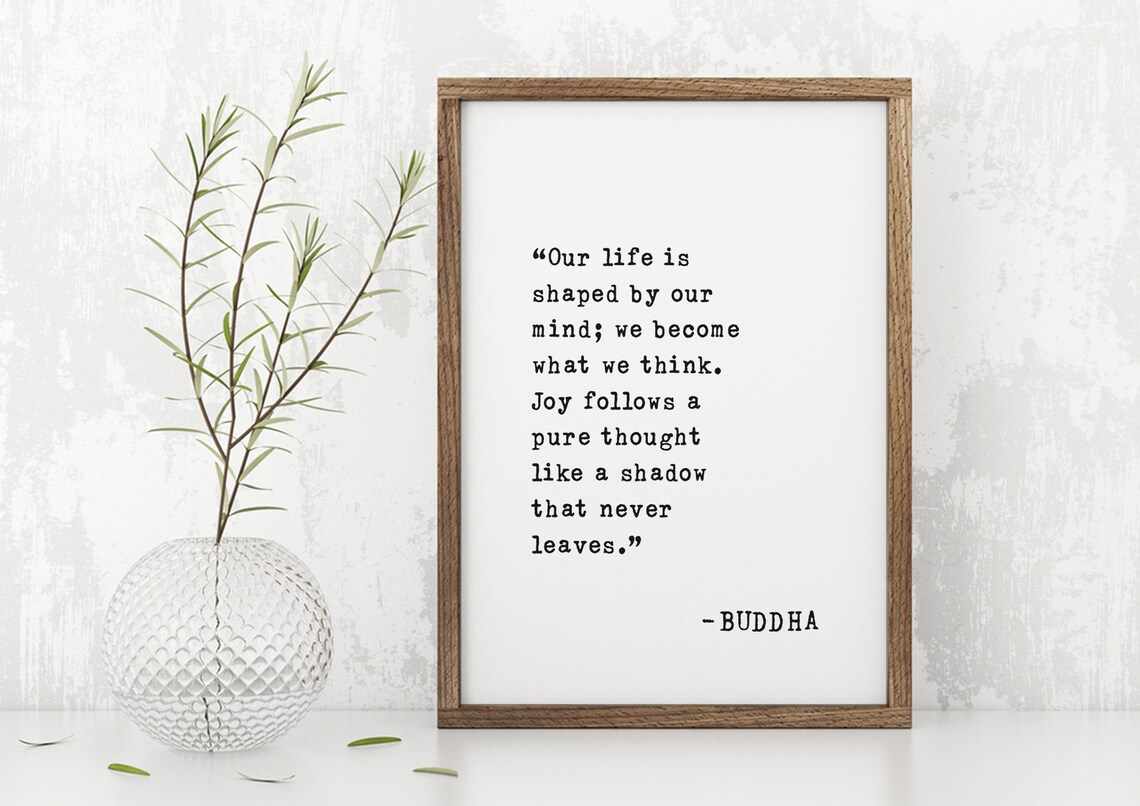 Buddha Mind Shapes Life Quote We Become What We Think Poster - Image 2