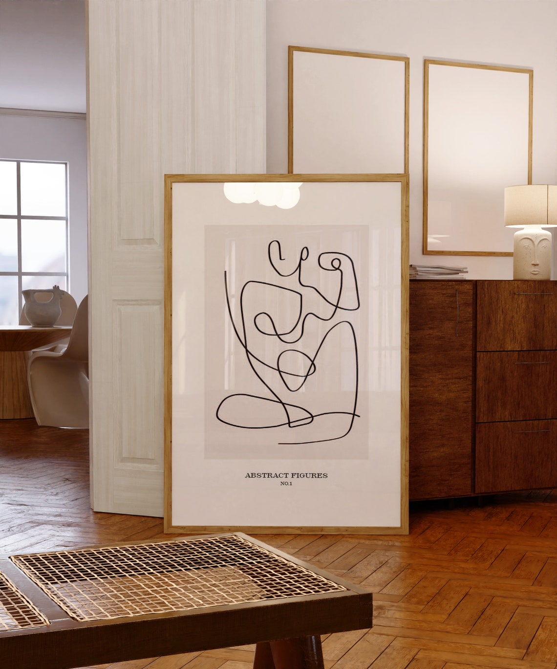 Abstract Figures No 1 Continuous Line Figure Drawing Art Poster - Image 5