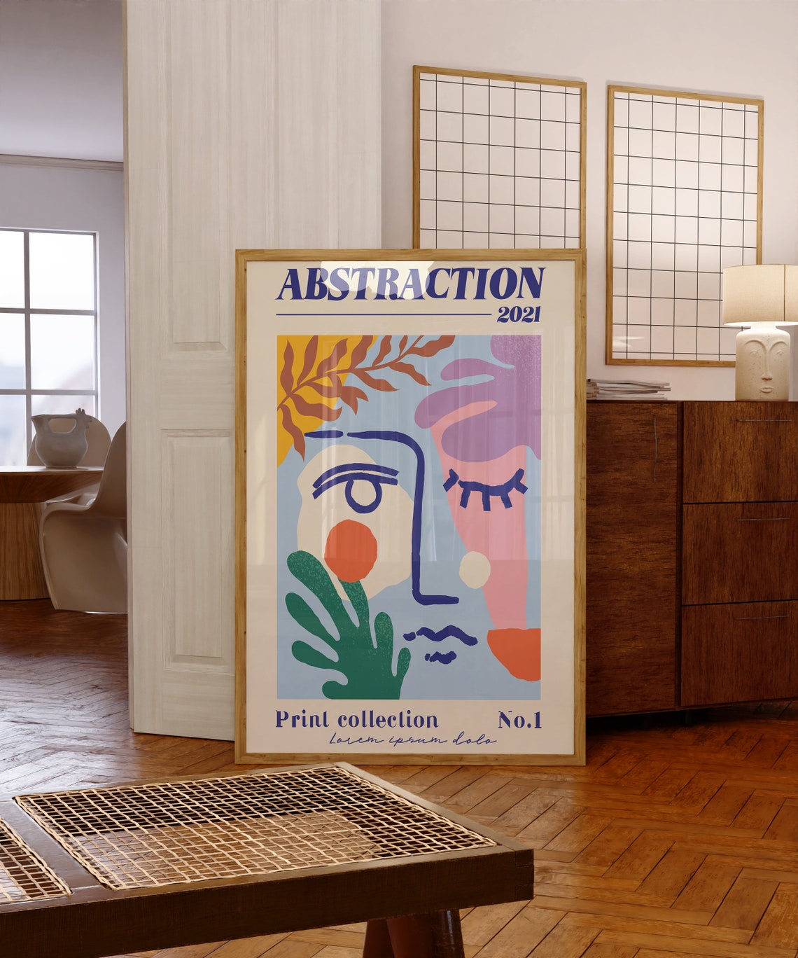 Abstraction 2021 Colorful Modern Abstract Face Gallery Art Poster - Image 6