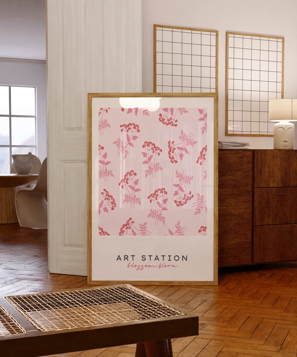 Art Station Blossom Flora Pink Pattern Botanical Soft Poster - Image 6