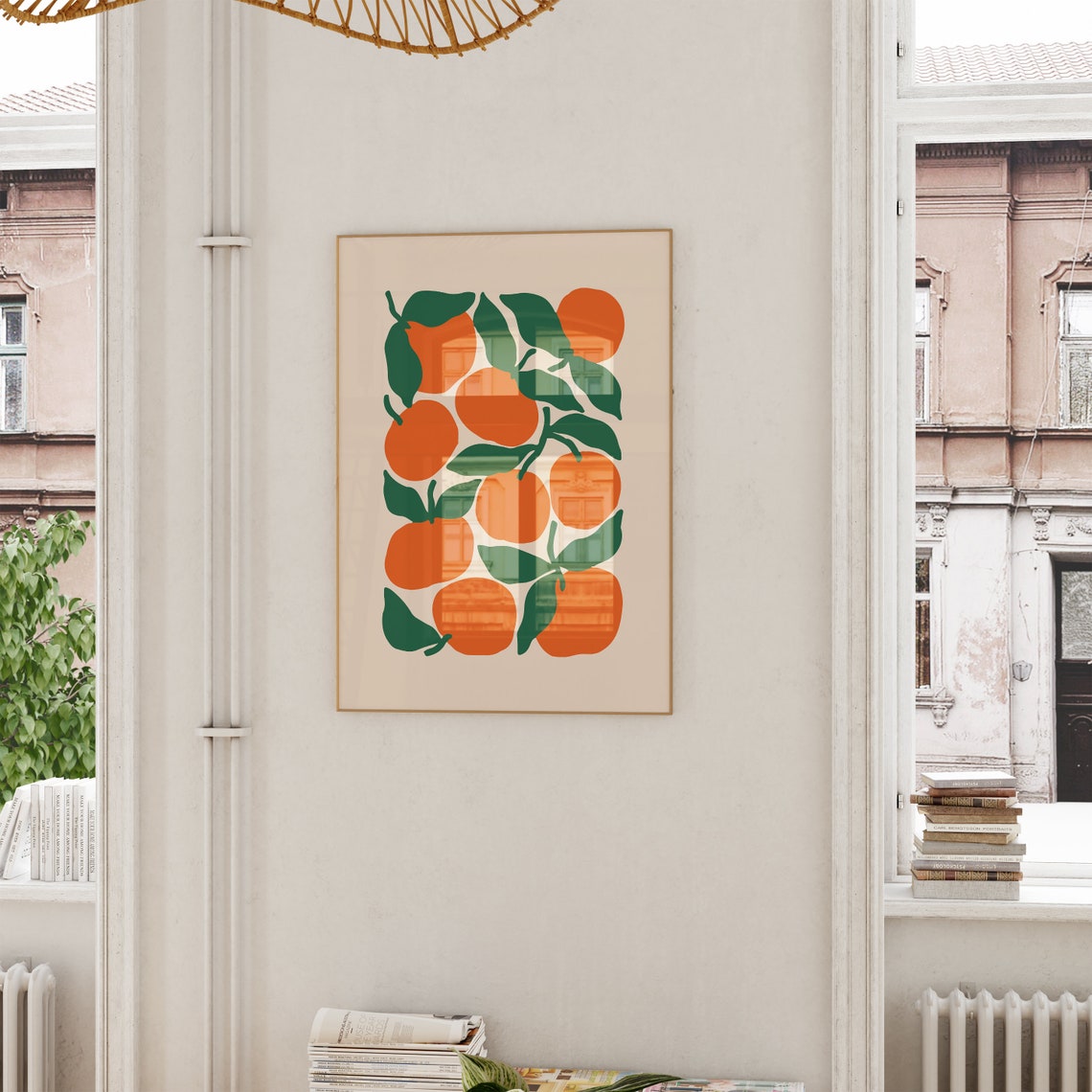 Bright Orange Fruit Branch Minimalist Botanical Kitchen Poster - Image 5