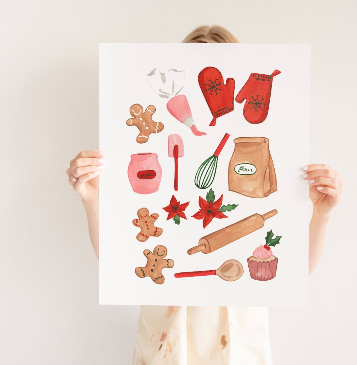Christmas Baking Art Print, Holiday Kitchen Decor - Image 3