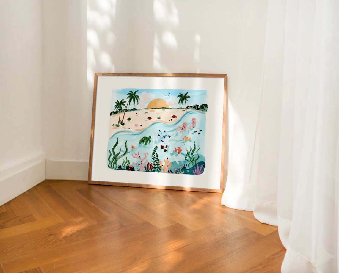 Underwater Ocean Wall Art, Tropical Beach Art Print - Image 2