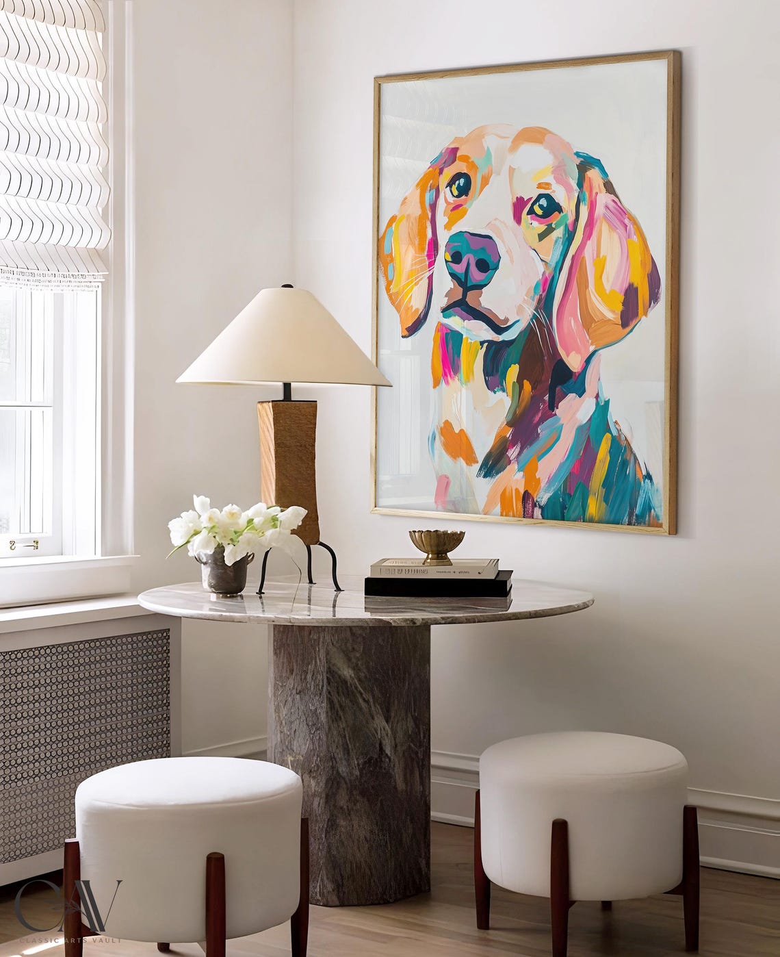 Colorful Puppy Dog Portrait Modern Pop Art Wildlife Animal Poster - Image 4
