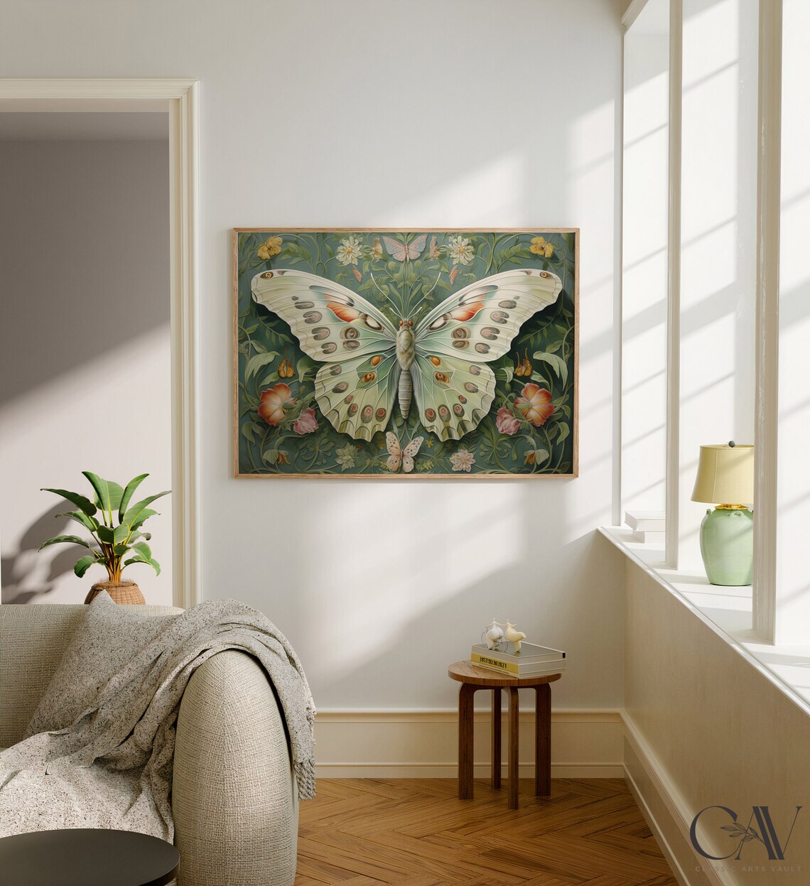 William Morris Inspired Butterfly Art Print, Woodland - Image 2
