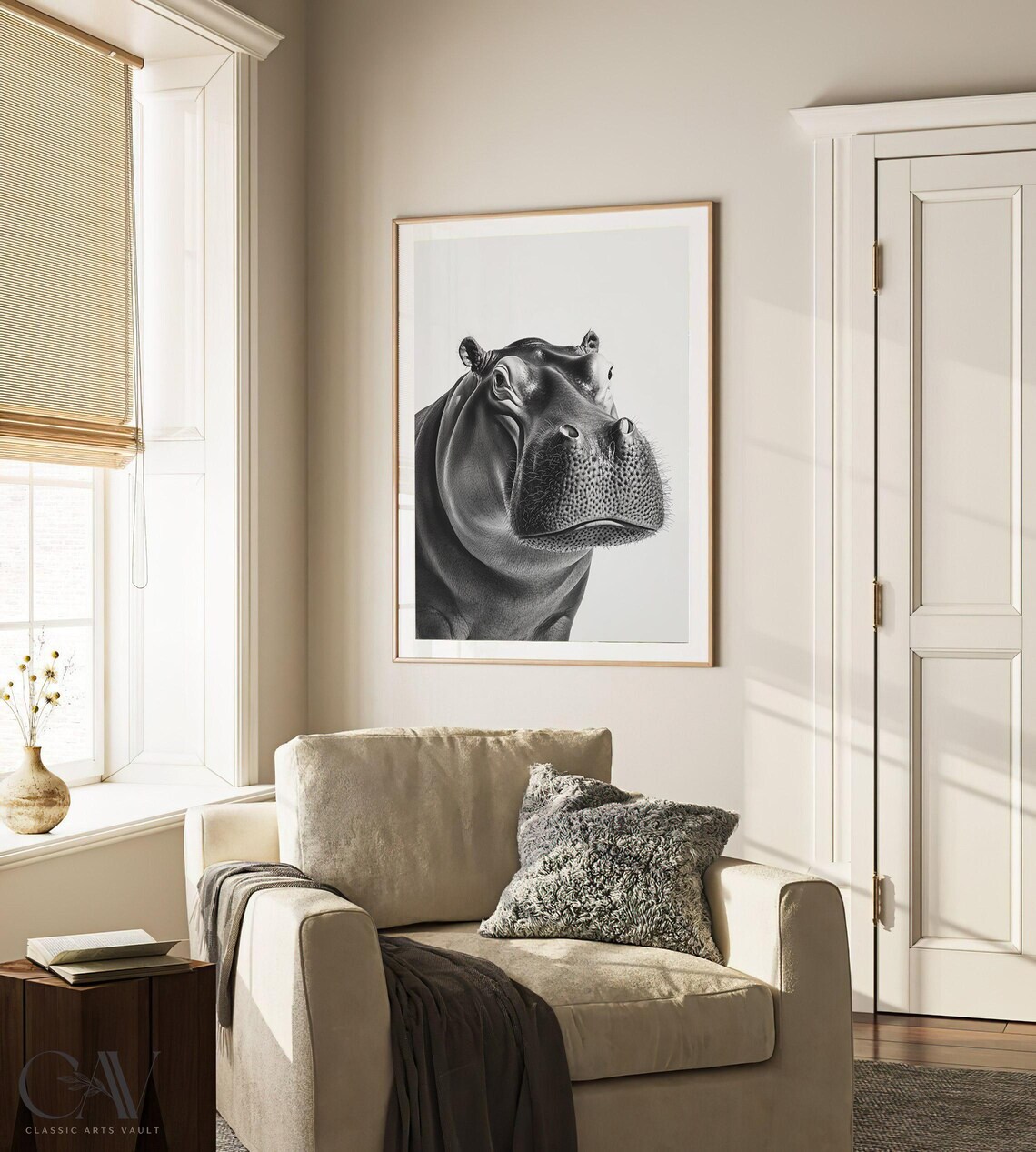 Hippopotamus Fashion Magazine Inspired Poster Animal Portrait Photography Print Funny Bathroom Decor Large Wall Art 2777 - Image 3