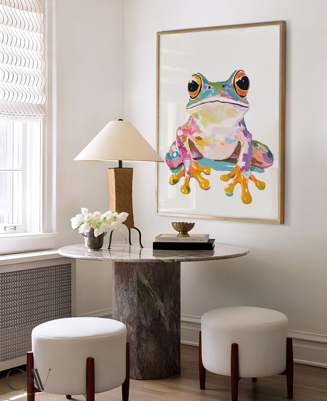 Colorful Watercolor Frog Portrait Pop Art Modern Animal Poster - Image 4