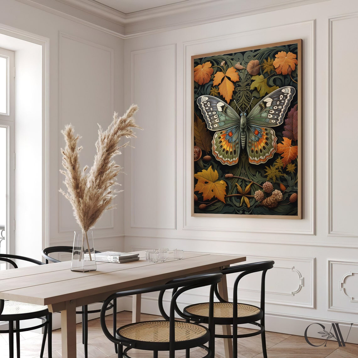 Colorful Butterfly With Orange Eyespots On Autumn Foliage Poster - Image 3
