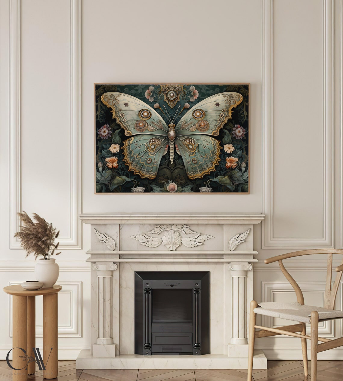 Mechanical Butterfly With Gear Wings Dark Floral Steampunk Poster - Image 3