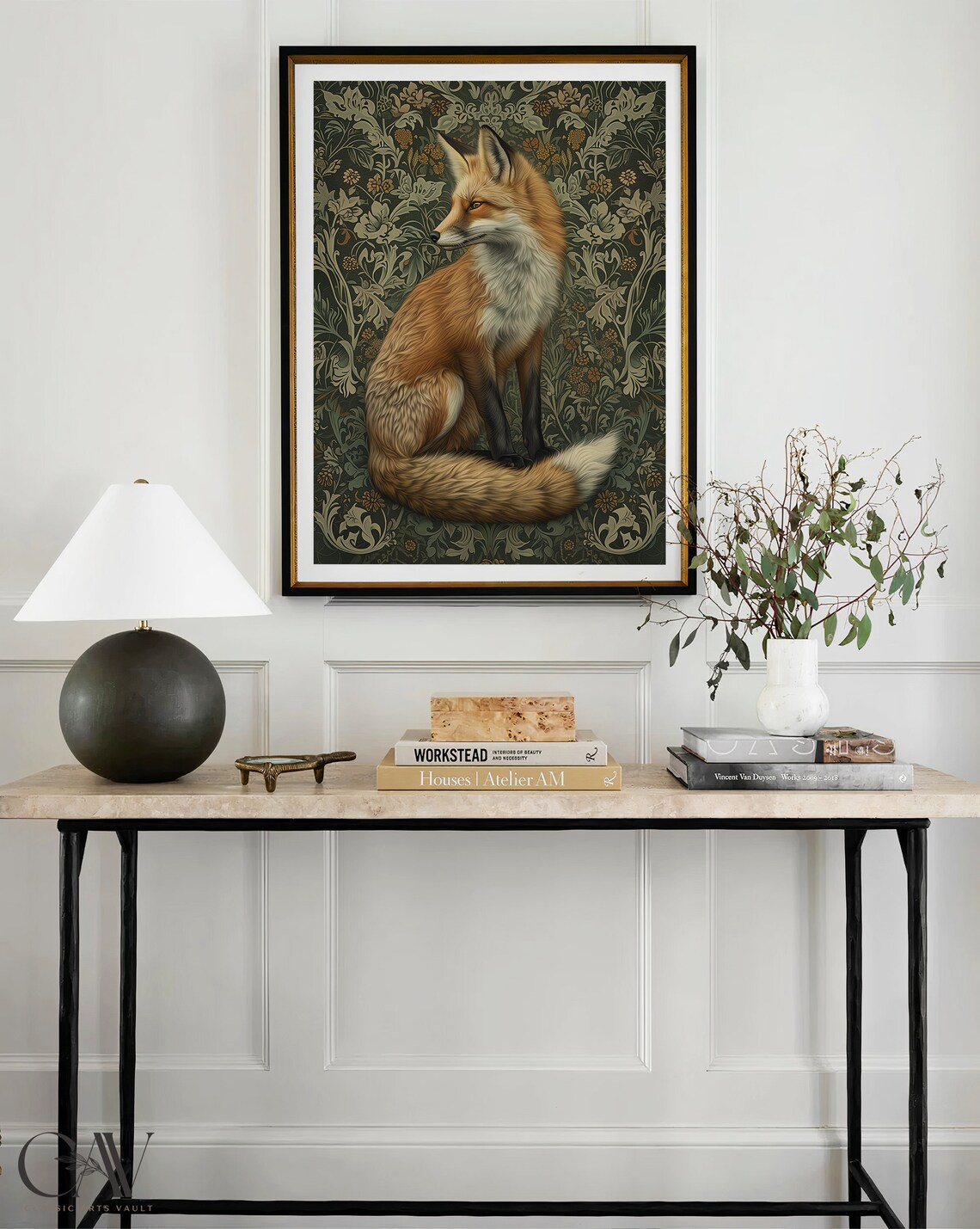 William Morris Inspired Fox Art Print, Nature Decor - Image 3