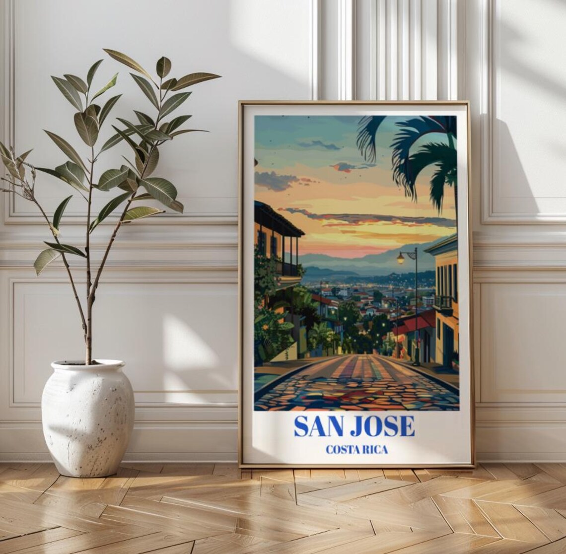 San Jos Costa Rica Tropical Cityscape Travel Poster