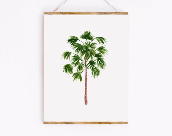 Windmill Palm Tree Watercolor Botanical Art Print