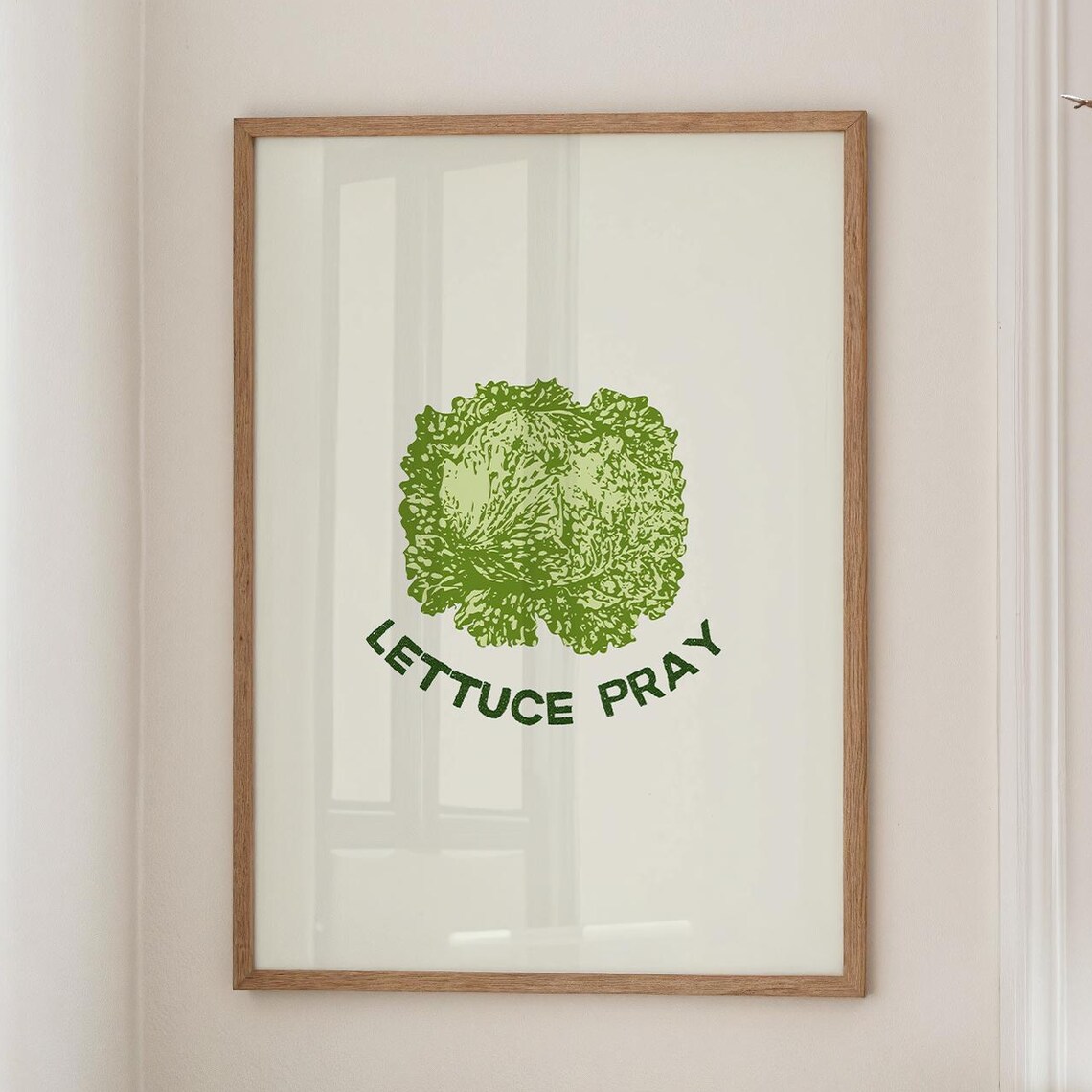 Lettuce Pray, Quirky Kitchen Decor Art Print