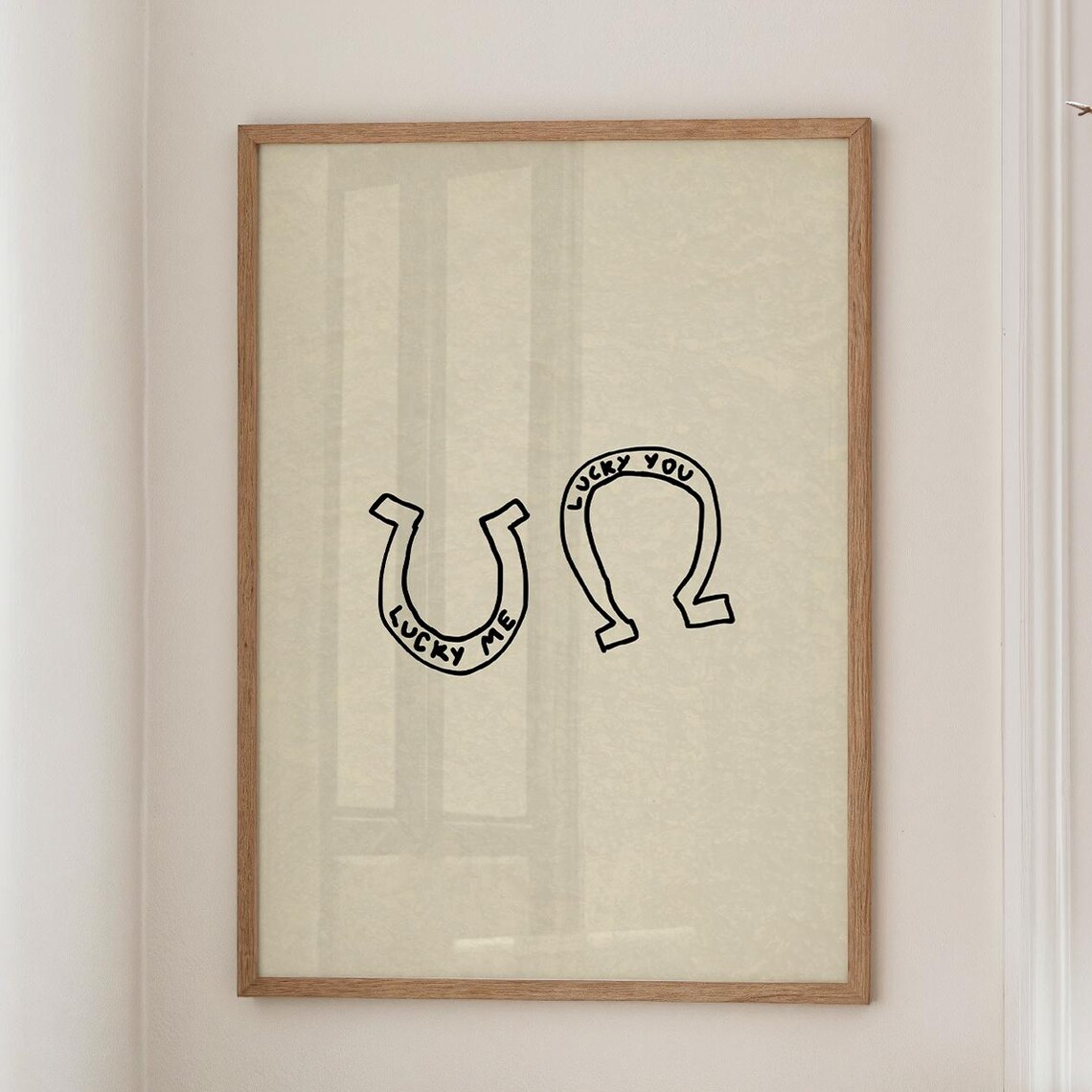 Western Horseshoe Print, Lucky Me You Art Print