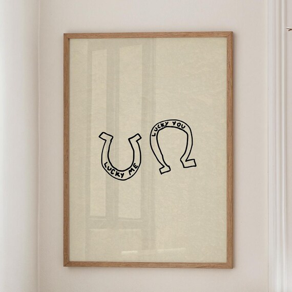 Western Horseshoe Print, Lucky Me You Art Print