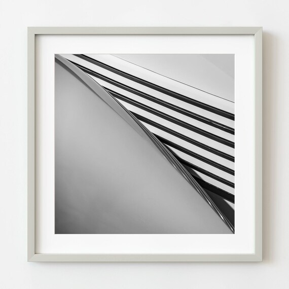 Vintage Car Hood Chrome Slat Detail Monochrome Fine Art Poster
