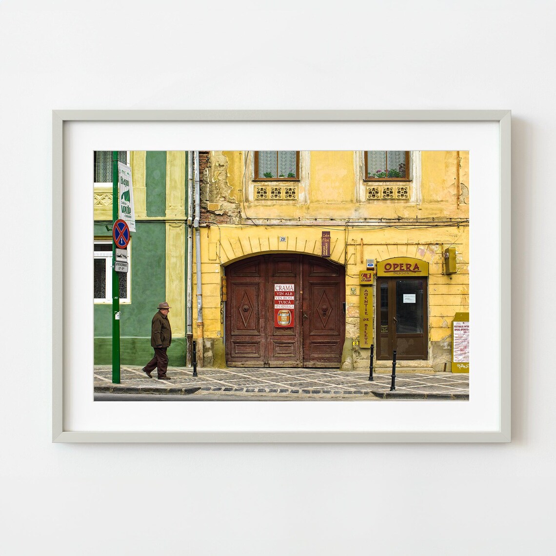 Brasov Romania Old Town Street Scene Historic Photo Wall Art