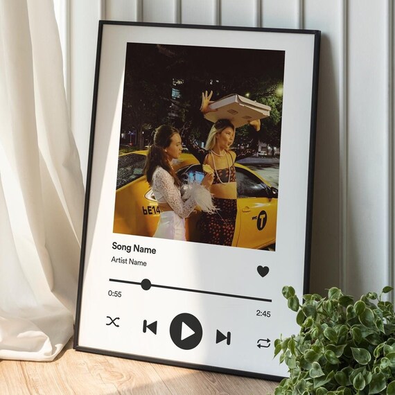 Custom Spotify Song City Night Photo Personalized Music Gift Wall Art