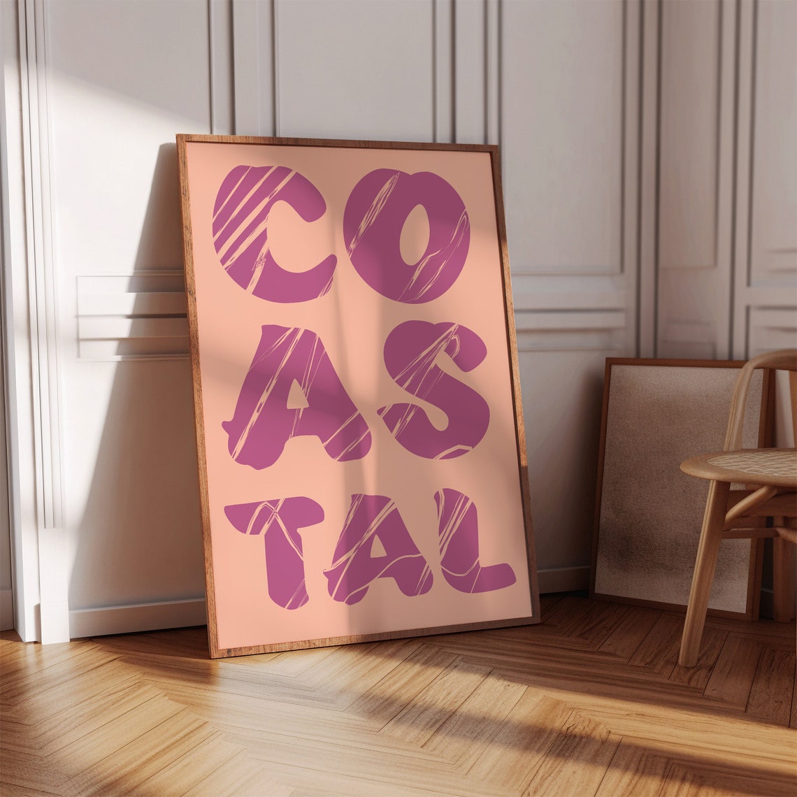Coastal Retro Typography Purple Beachy Decorative Lettering Wall Print