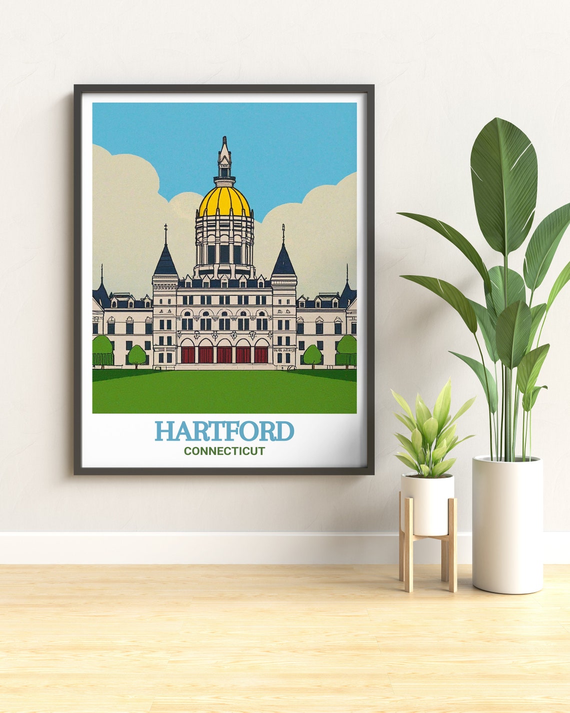 Hartford Connecticut State Capitol Poster with Its Golden Dome - Image 2