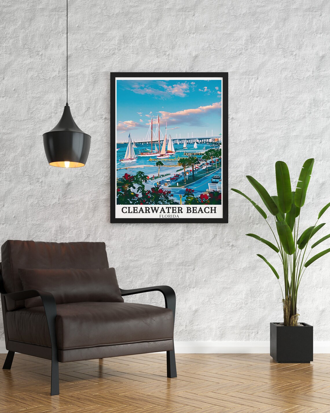 Clearwater Beach Memorial Causeway Sailboats Waterfront Florida Poster - Image 2