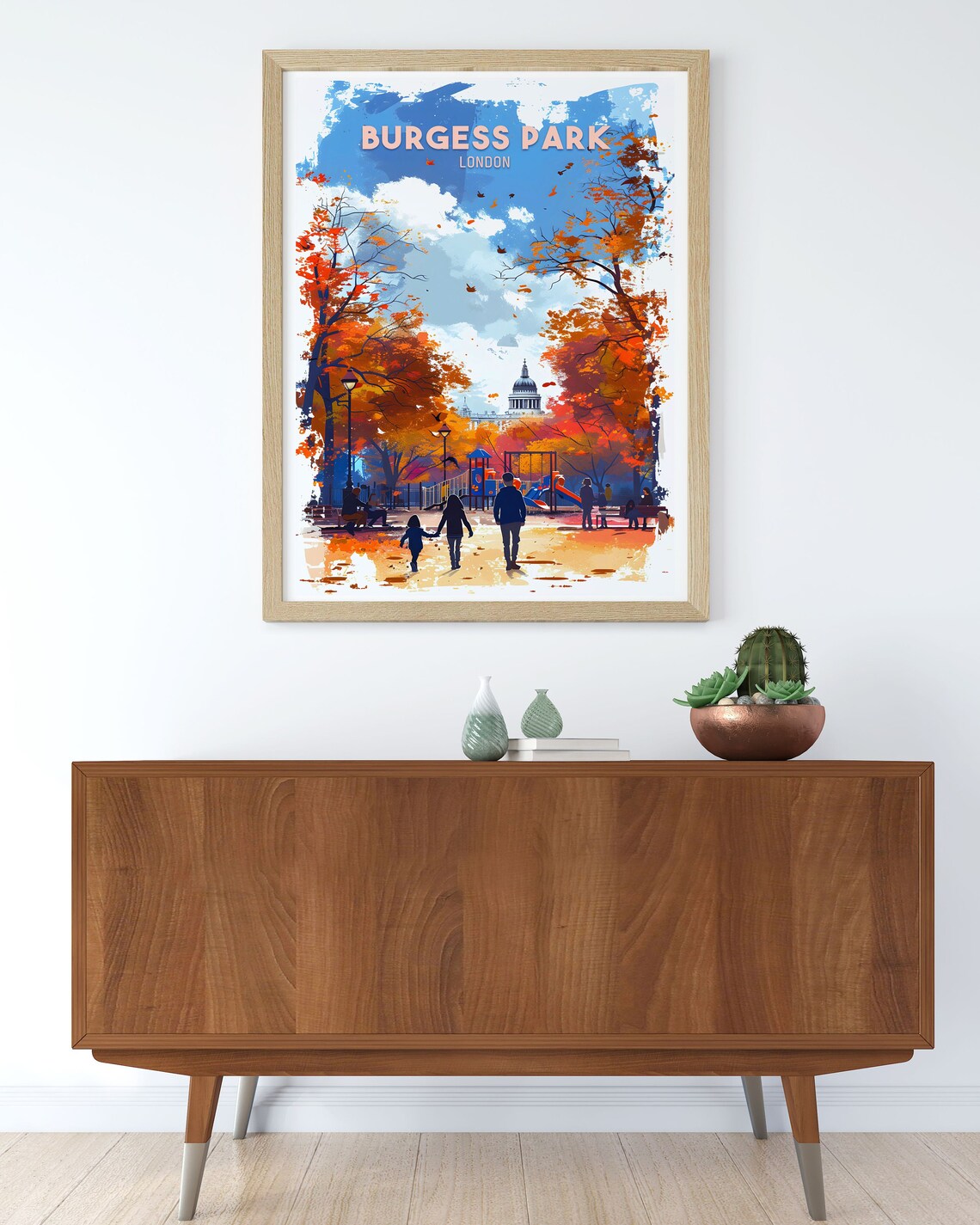 Burgess Park London Autumn Playground Fall Family Travel Poster - Image 3