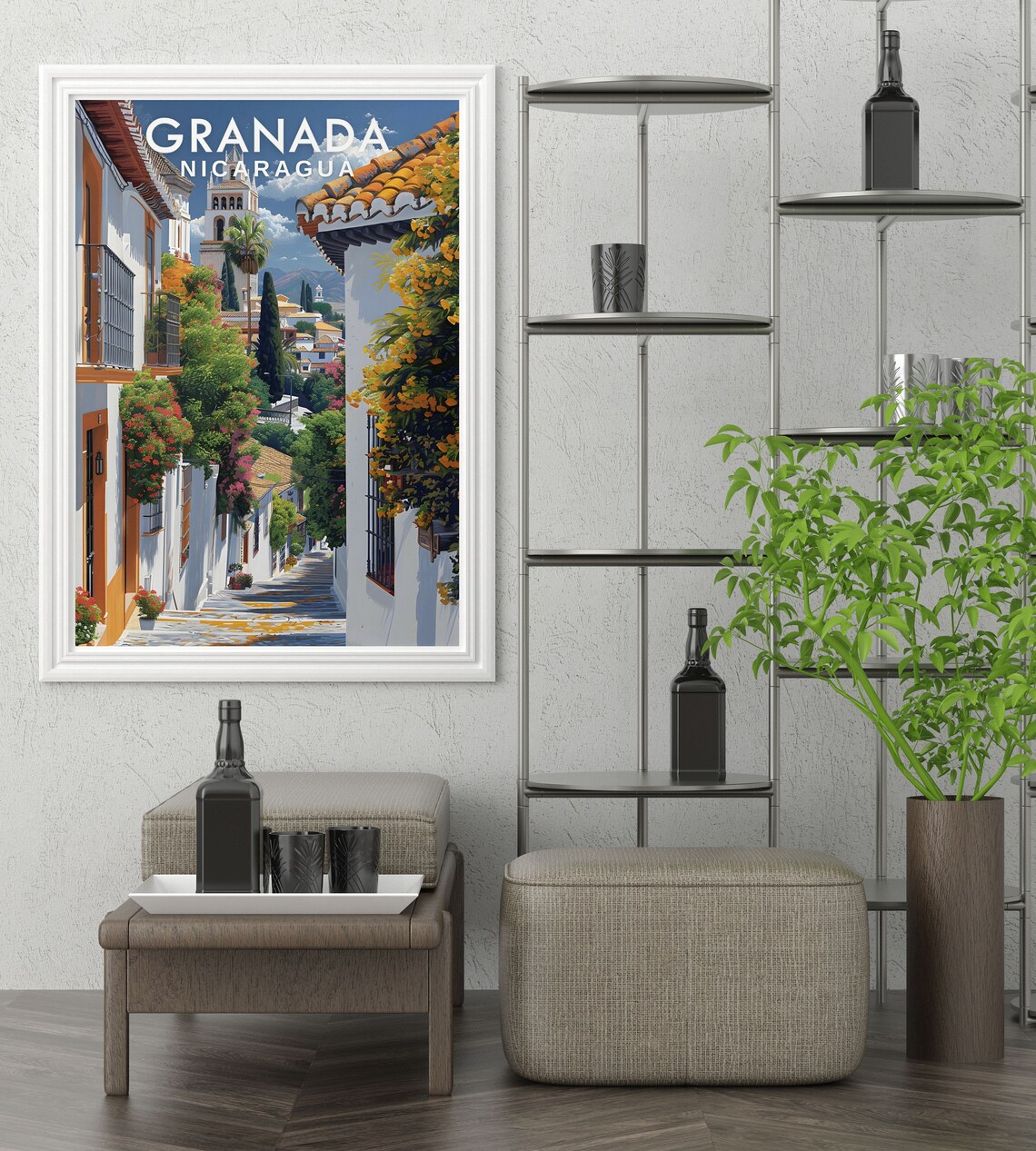 Granada Nicaragua Colonial Street Cathedral Tower Central America Poster - Image 2