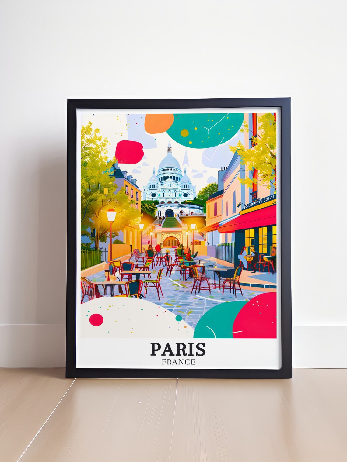 Sacre-Coeur Basilica Montmartre Paris Colorful Travel Poster - Image 4