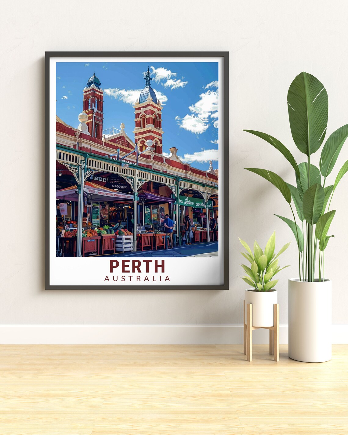 Perth Australia Fremantle Markets Historic Building Travel Poster - Image 2