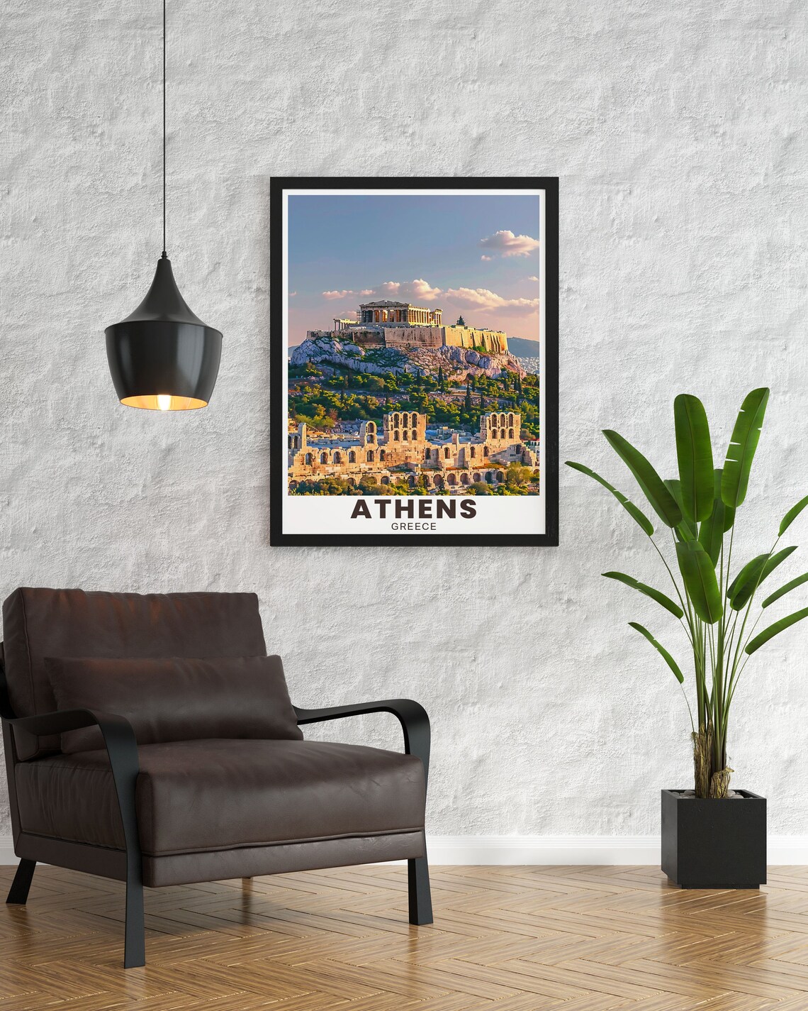 Athens Acropolis and Parthenon at Sunset Over the City Travel Poster - Image 2