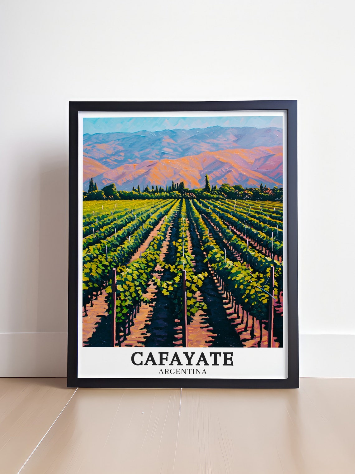Cafayate Vineyard Rows Beneath Painted Mountain Peaks Poster - Image 4