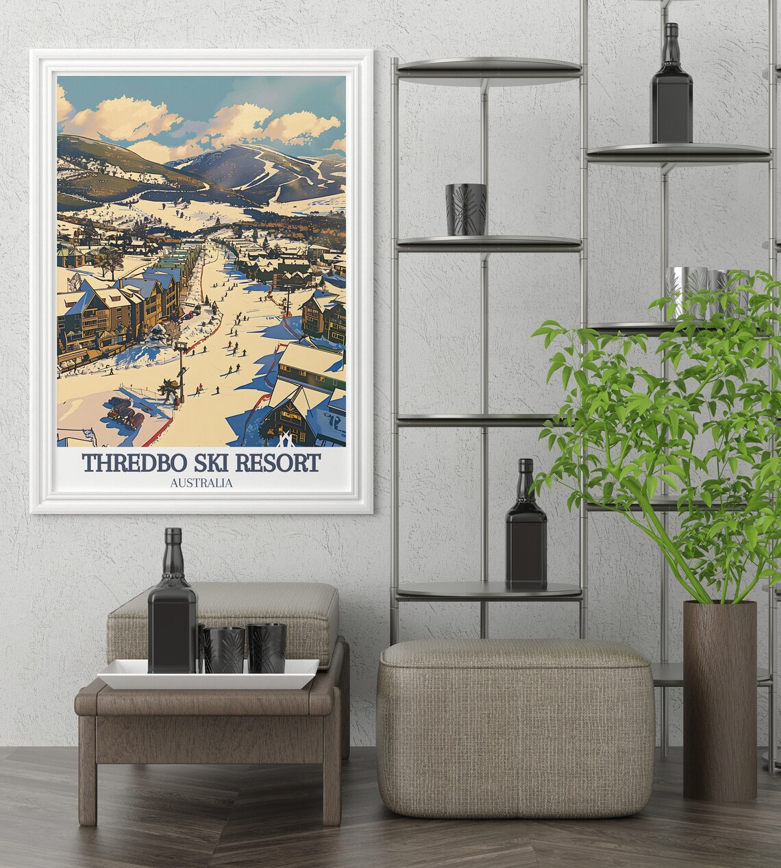 Thredbo Ski Resort Australia Snow Village Slopes Travel Poster - Image 2