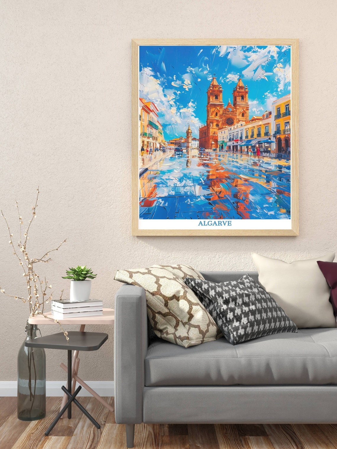 Algarve Travel Poster Igreja De Santa Maria Cathedral Of Faro Algarve Art Print Algarve Illustration Portugal Algarve Poster - Image 2