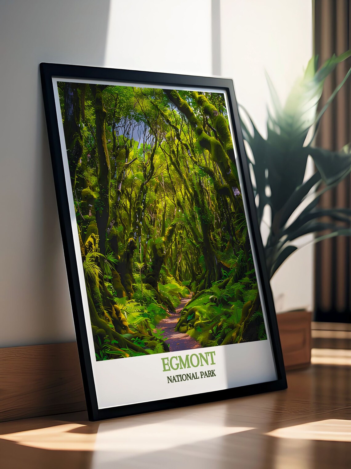 Egmont National Park New Zealand Lush Mossy Forest Trail Poster - Image 2