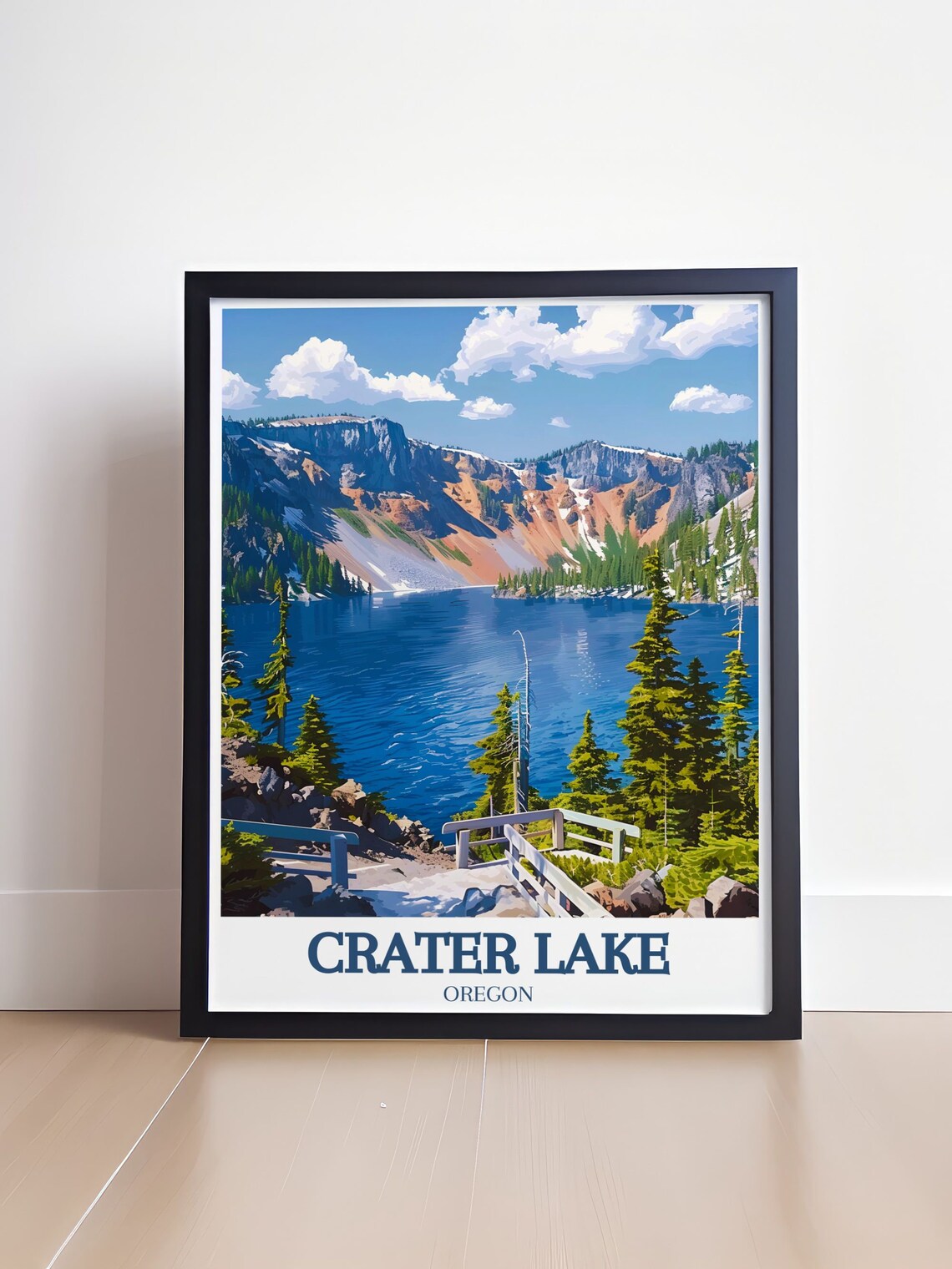 Crater Lake Oregon Caldera Overlook National Park Travel Poster - Image 4