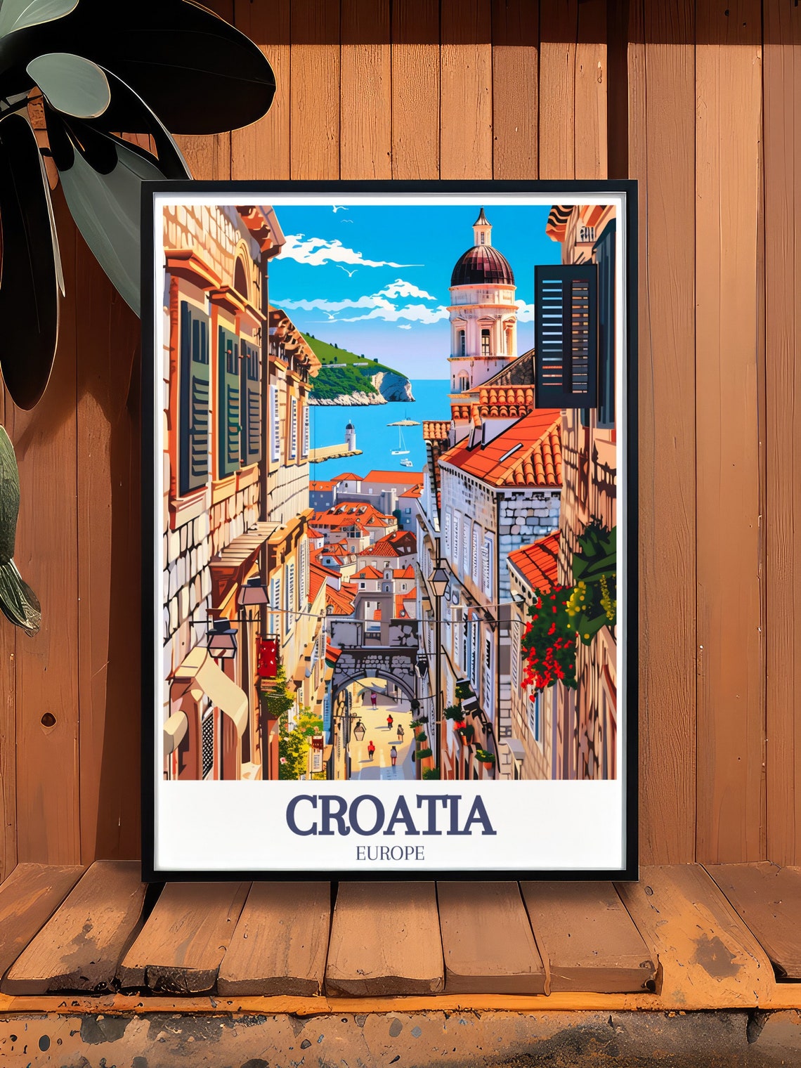 Dubrovnik Old Town Charming Stone Street Croatia Travel Poster - Image 2