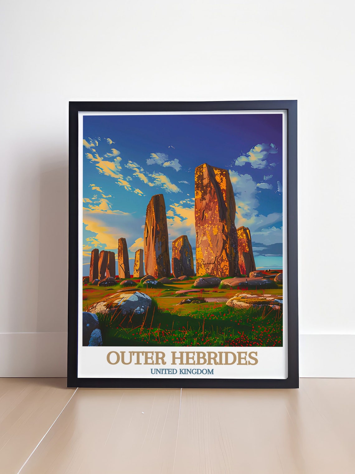 Outer Hebrides Callanish Standing Stones Golden Sunset Glow Poster - Image 4